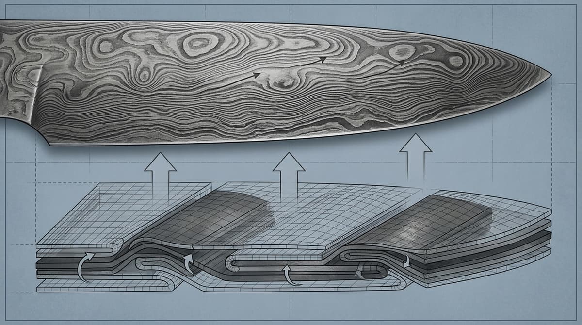 Visualisation : comment les motifs apparaissent lors du forgeage et de la révélation par attaque.