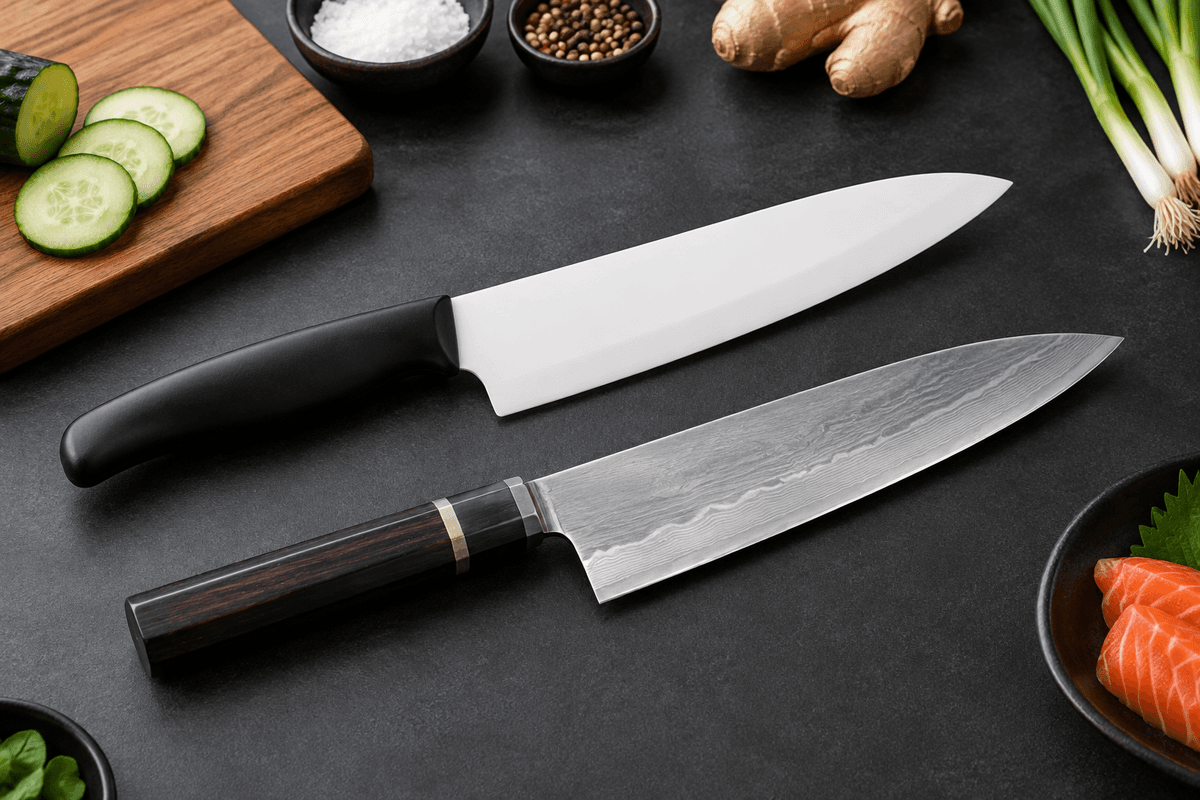 Couteau céramique ou acier japonais : choisir selon l’usage